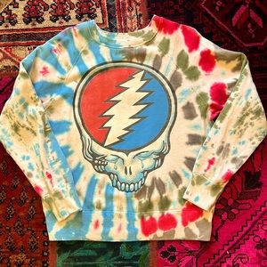 MadeWorn Grateful Dead Steal Your Face Tie Dye Sweatshirt, Size Medium
